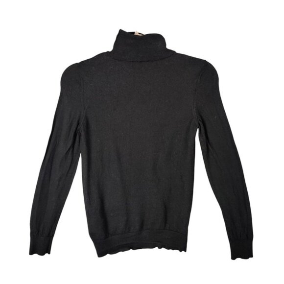 Emporio Armani Black Pure Virgin Wool Turtleneck Sweater Womens Size 40 US Small - Picture 2 of 10